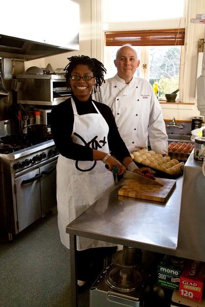 Jax Hamilton and Pen-y-bryn owner James Glucksman